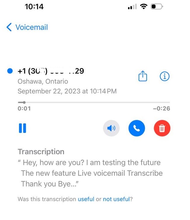 iOS 17 Live Voicemail Image